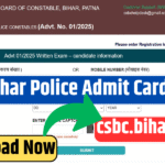 CSBC Bihar Police Admit Cards 2025: Release Dates for All Exam Days