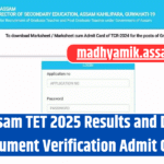 Check Assam TET 2025 Results and Download Document Verification Admit Card