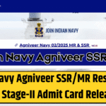 Indian Navy Agniveer SSR/MR Result 2025 Out, Stage-II Admit Card Released
