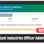OPSC Assistant Industries Officer Admit Card 2025 Released at opsc.gov.in